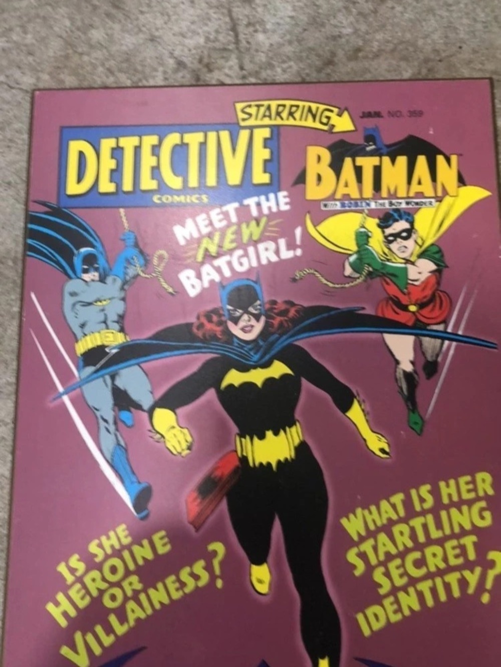DC Comics Detective Comics #359 Batgirl Debut Wooden Wall Plaque